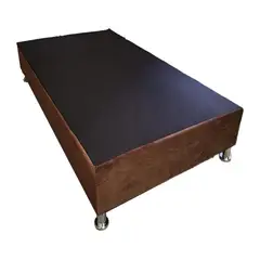 MUEBLES HVM - Base HVM Americana 1 P Cafe Felpa Patas de Metal