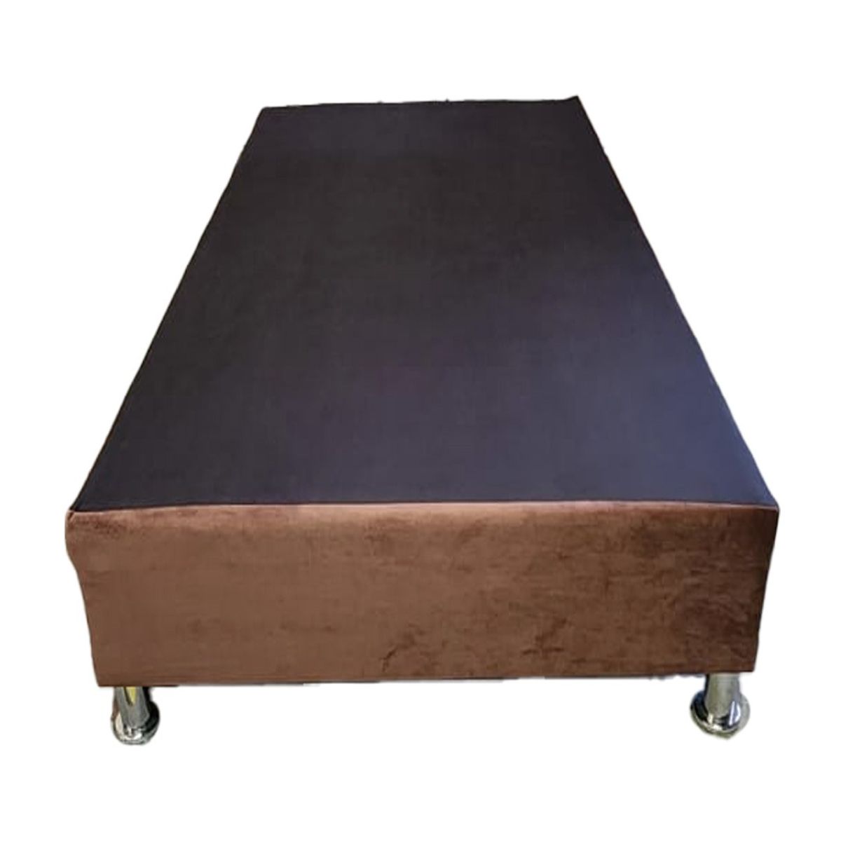 MUEBLES HVM - Base HVM Americana 1 P Cafe Felpa  Patas de Metal