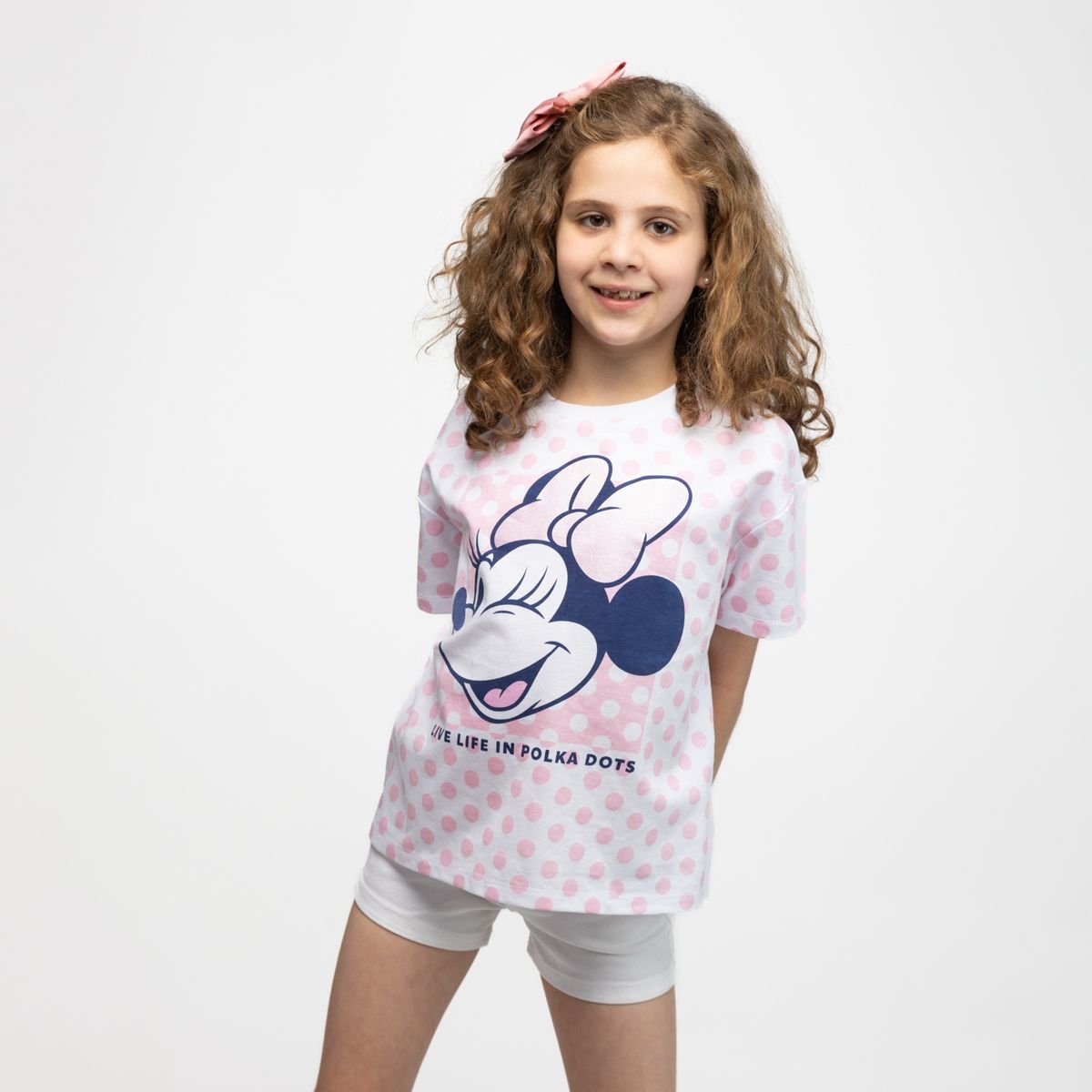 DISNEY - Polera Niña Puntitos Minnie Blanco Disney