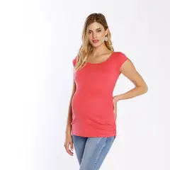 NALA - Polera Maternal Básica Algodón Pima Coral Maternity