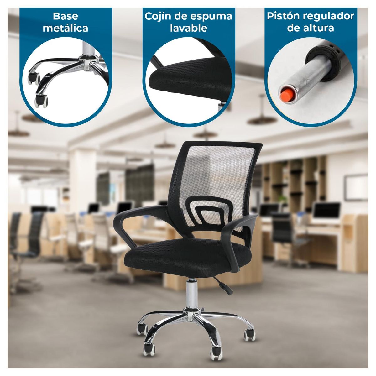 GLOBAL LATIN GROUP - Silla de Escritorio Oficina Kerdom Diseño y Confort