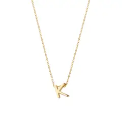 JB JOYAS BARON - Collar de Plata Esterlina 925 Letra K Revestido en Oro 18kt