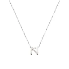 JB JOYAS BARON - Collar de Plata Esterlina 925 Letra N