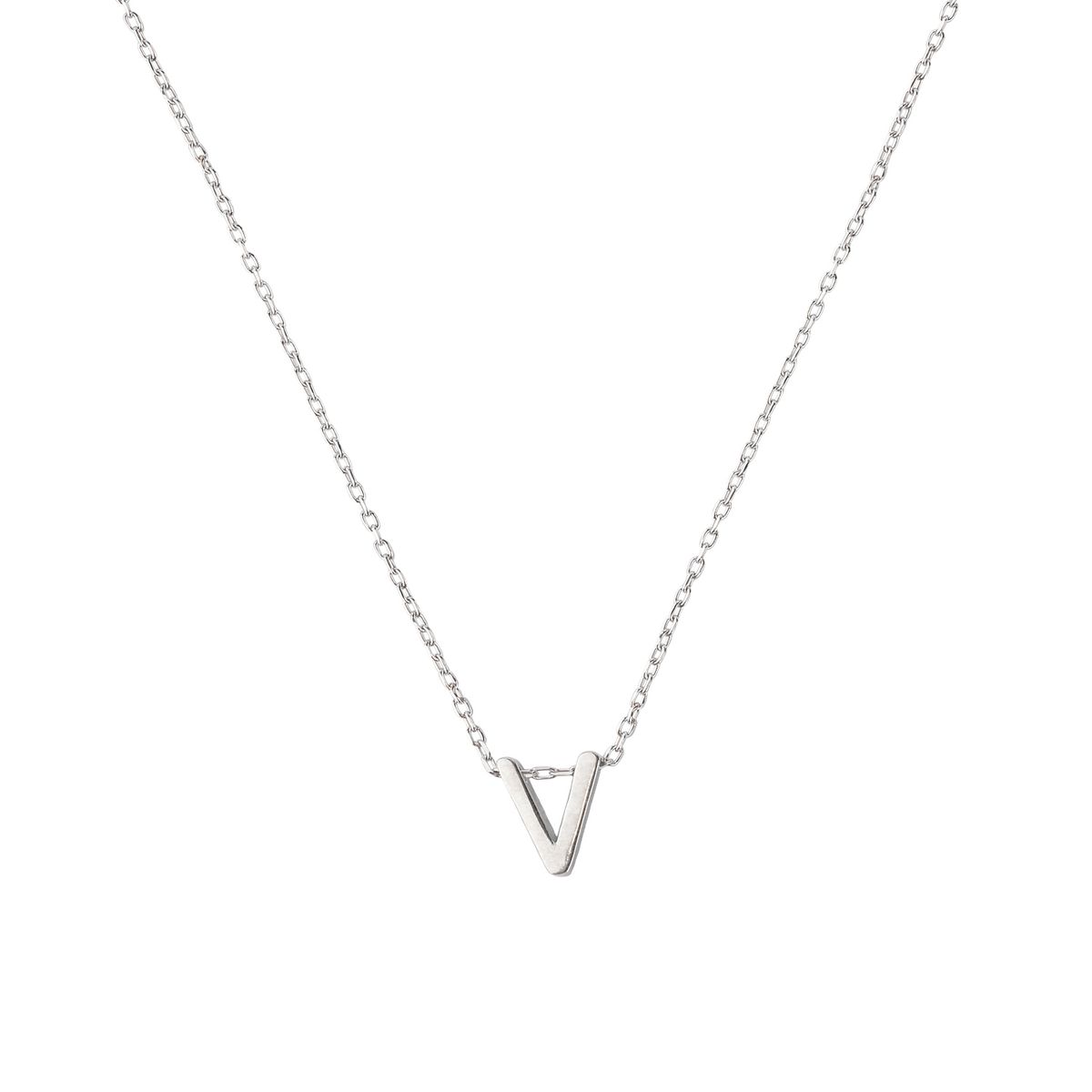 JB JOYAS BARON - Collar de Plata Esterlina 925 Letra V
