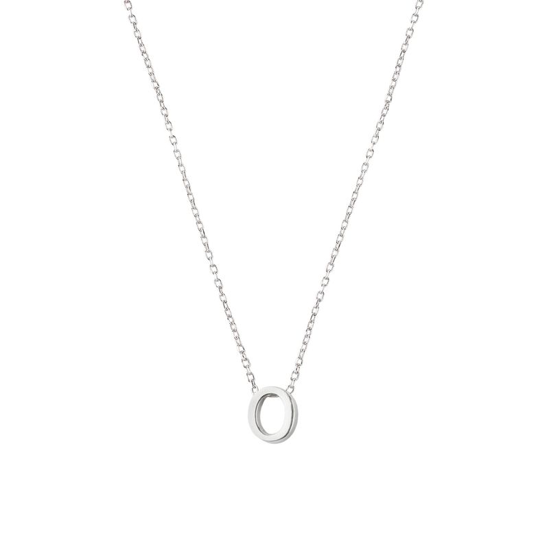 JB JOYAS BARON - Collar de Plata Esterlina 925 Letra O Lisa