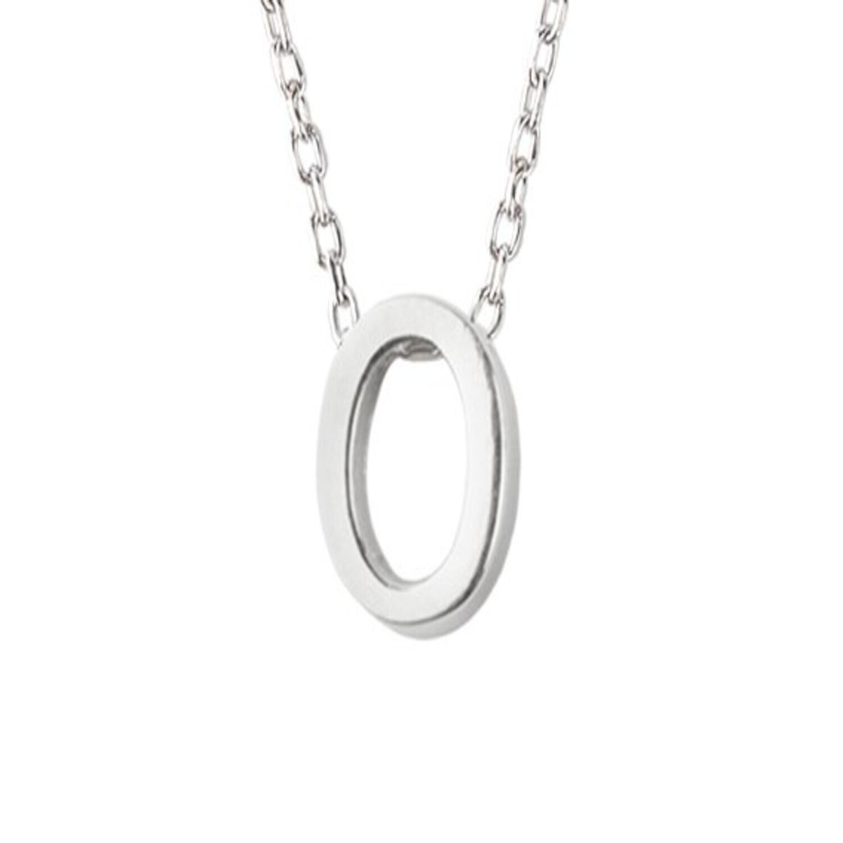 JB JOYAS BARON - Collar de Plata Esterlina 925 Letra O Lisa