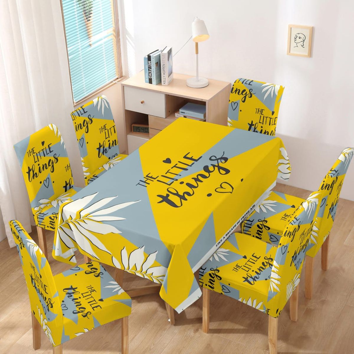 GENERICO - Juego de mantel impermeable + 6 fundas para sillas