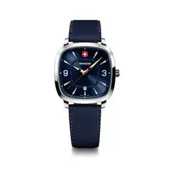 WENGER - Reloj Vintage Sport textil dial azul