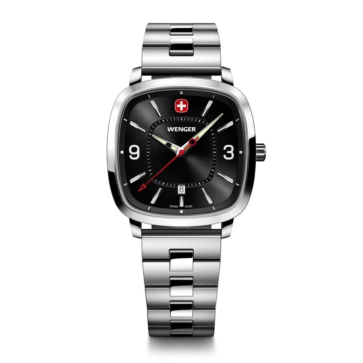 WENGER - Reloj Vintage Sport acero dial negro Wenger