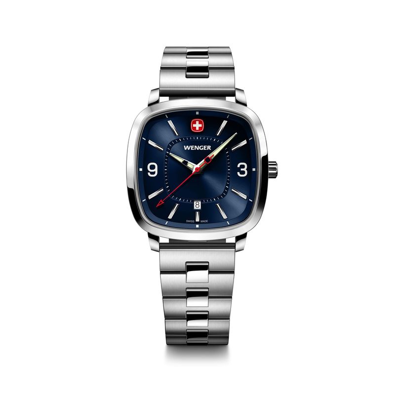 WENGER - Reloj Vintage Sport acero dial azul Wenger