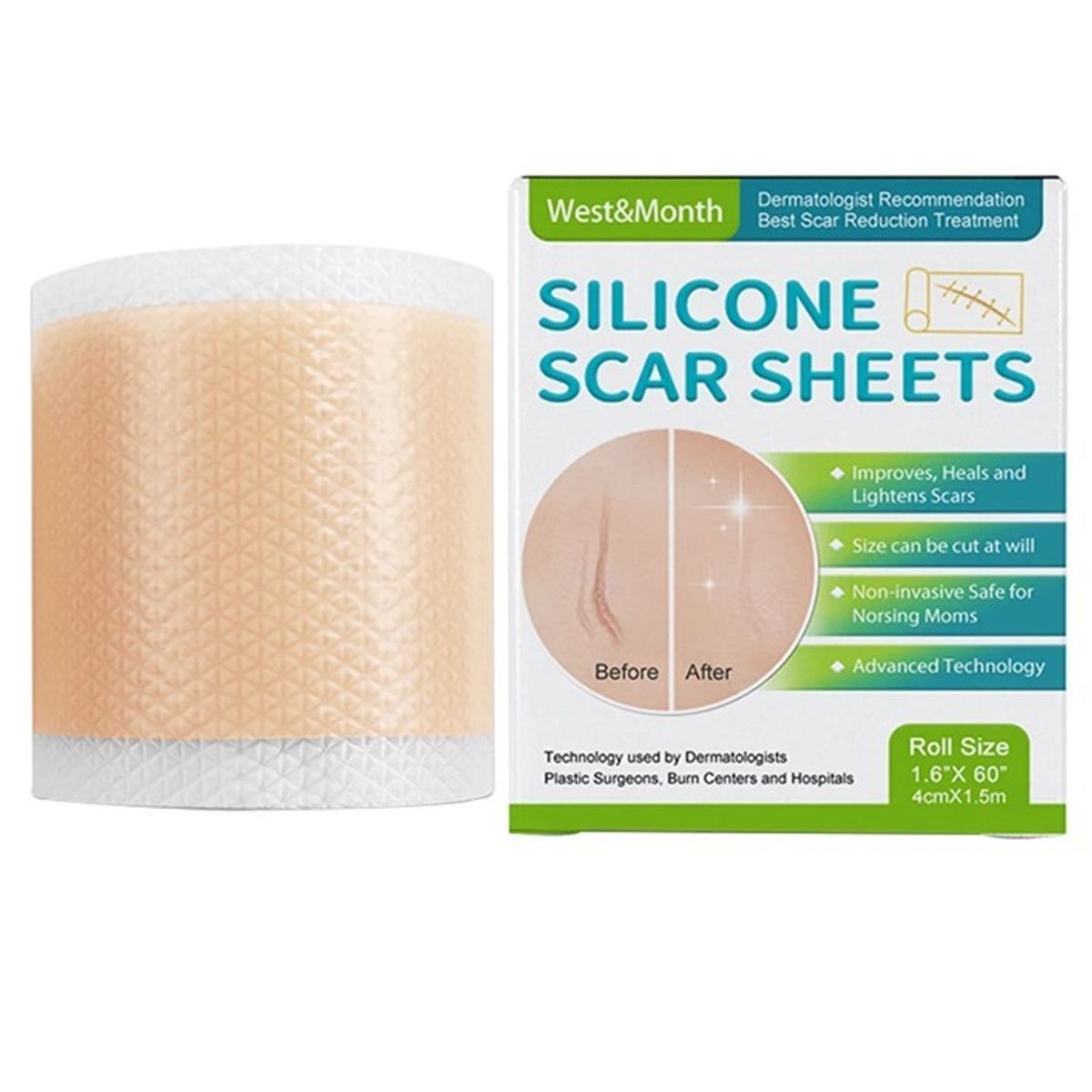 GENERICO - Parche de Silicona para Cicatrices 4cm * 1.5 metrs.