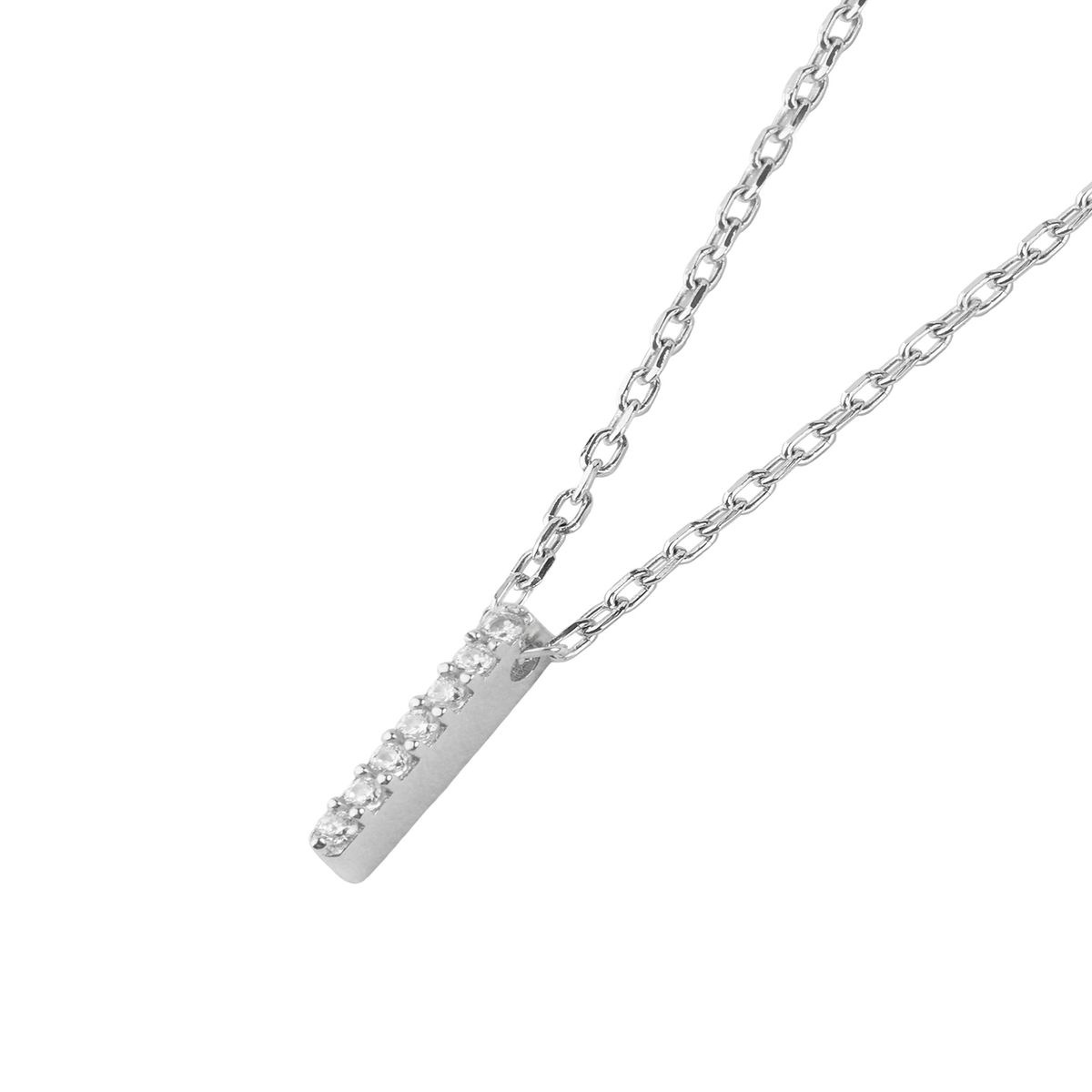 JB JOYAS BARON - Collar de Plata Esterlina 925 Letra I Circon