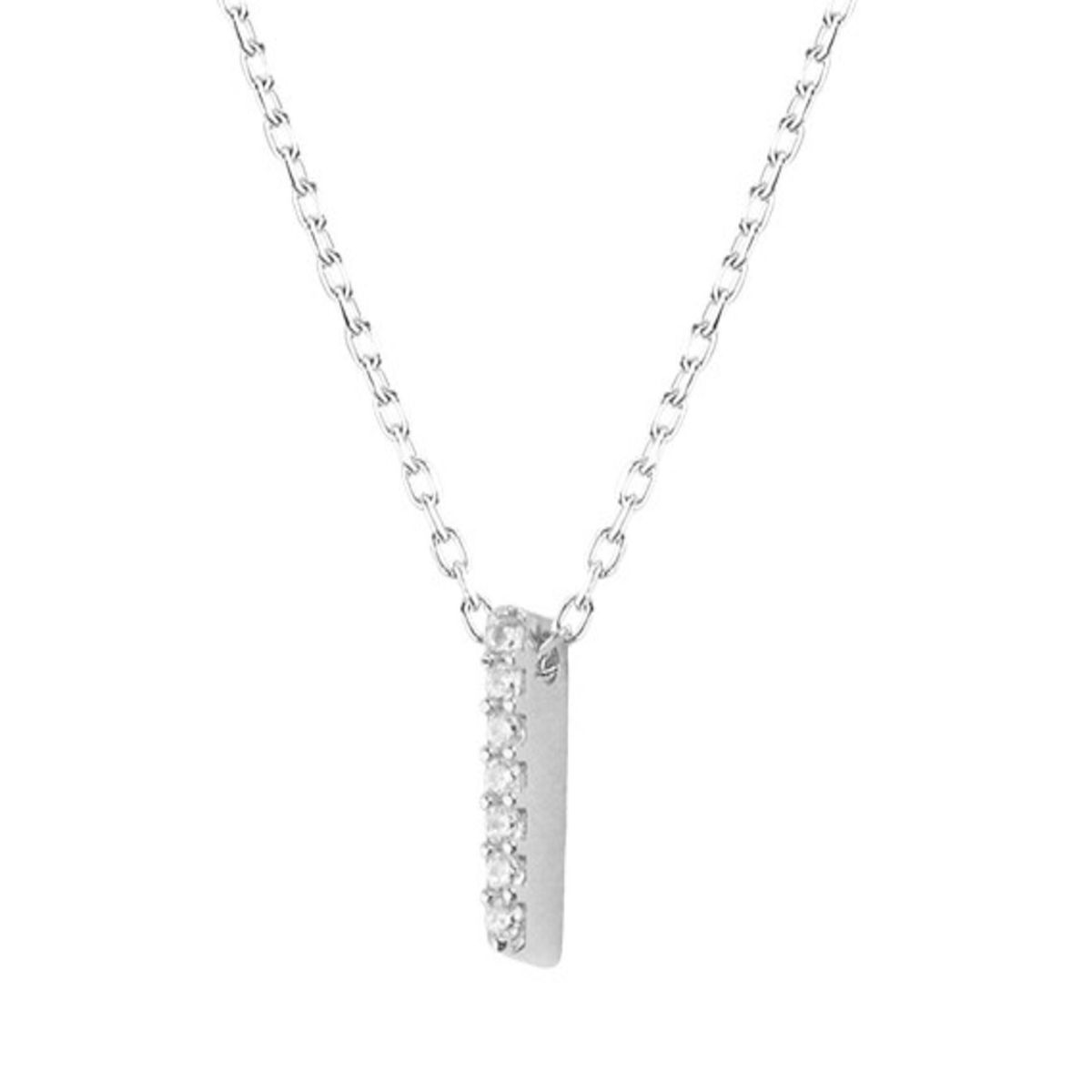 JB JOYAS BARON - Collar de Plata Esterlina 925 Letra I Circon