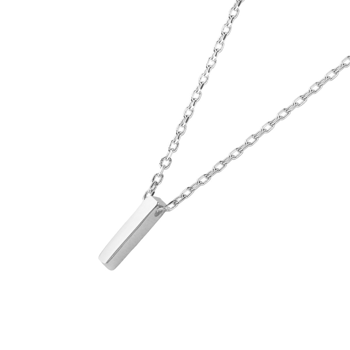 JB JOYAS BARON - Collar de Plata Esterlina 925 Letra I Lisa