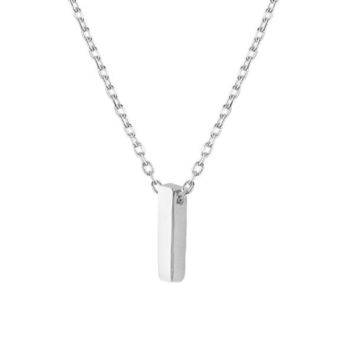 JB JOYAS BARON - Collar de Plata Esterlina 925 Letra I Lisa
