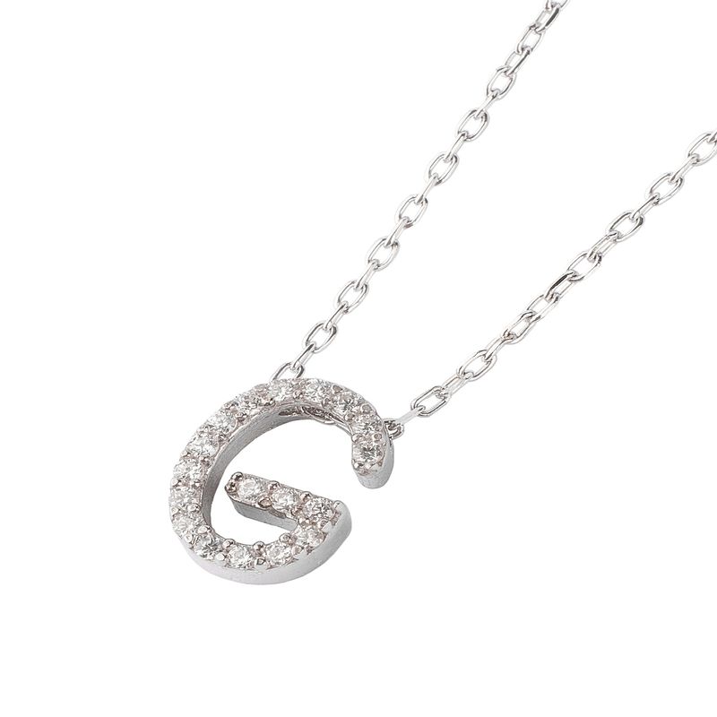 JB JOYAS BARON - Collar de Plata Esterlina 925  Letra G Brillo