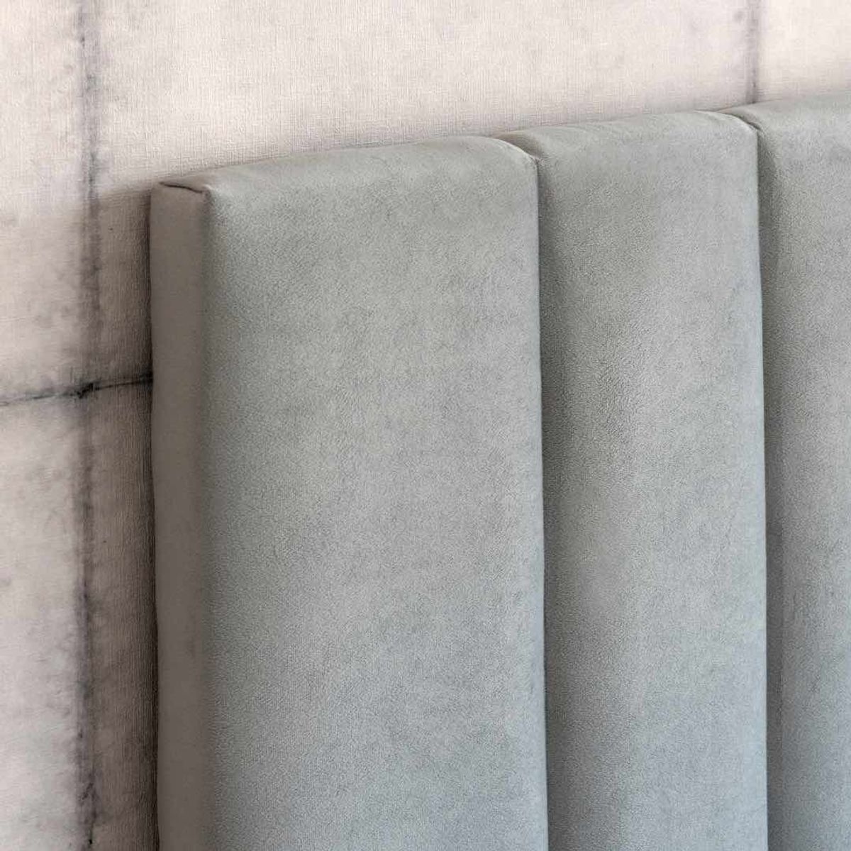 KABECEROS - RESPALDO TUBULAR - 1.5 PLAZAS - FELPA GRIS CLARO