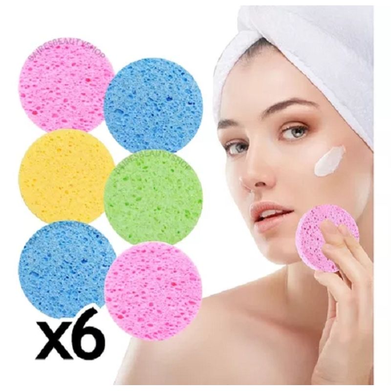 GENERICO - Pack 6 Esponja De Limpieza Facial Exfoliante Rostro Limpieza