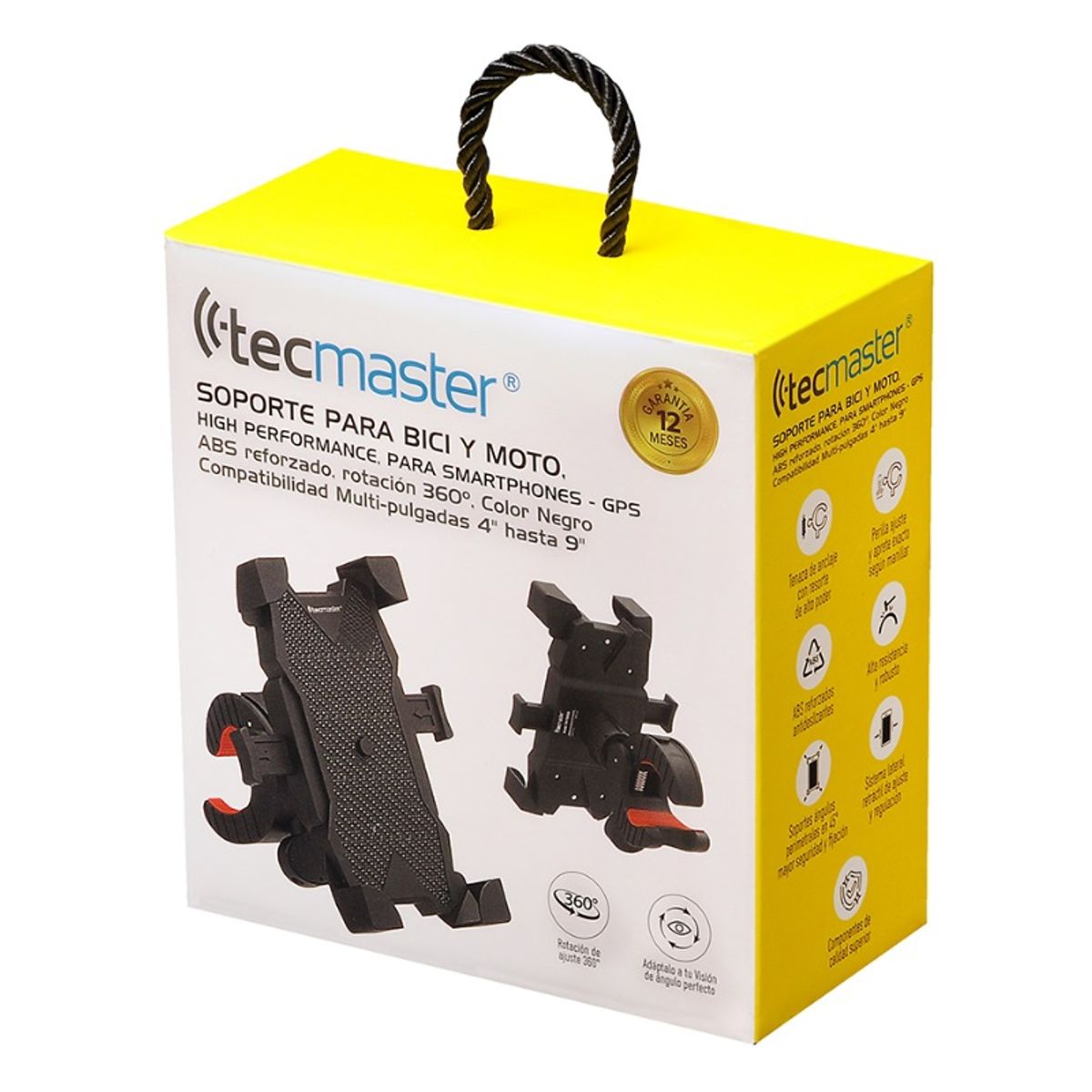 TECMASTER - Soporte Porta Celular Bicicleta Moto Anti Vibración Tecmaster