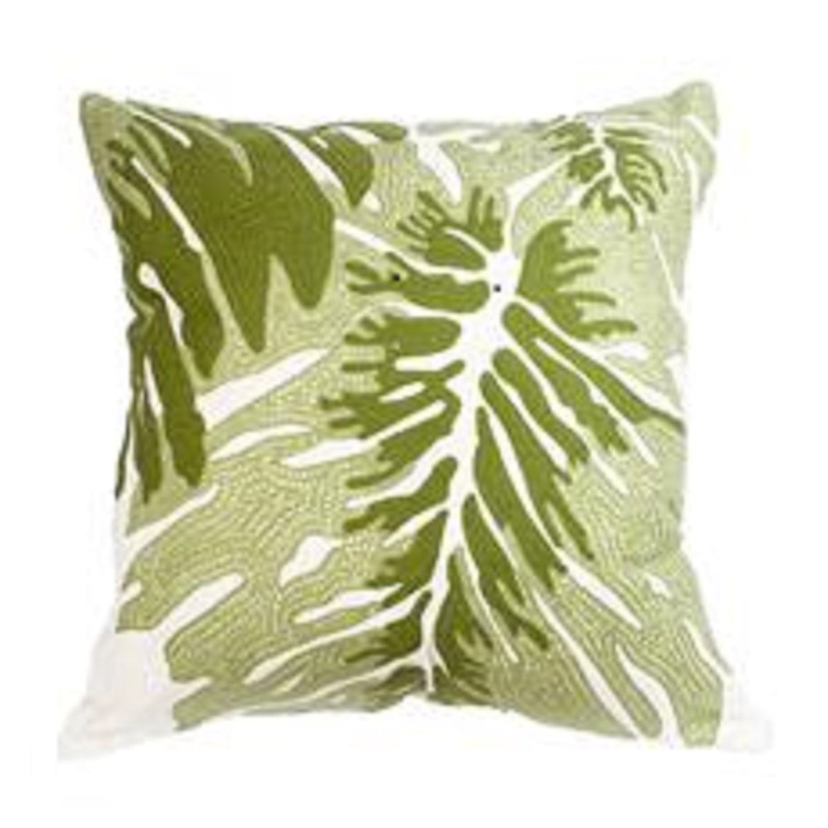 GENERICO - Cojín Blanco Bordado De Hojas