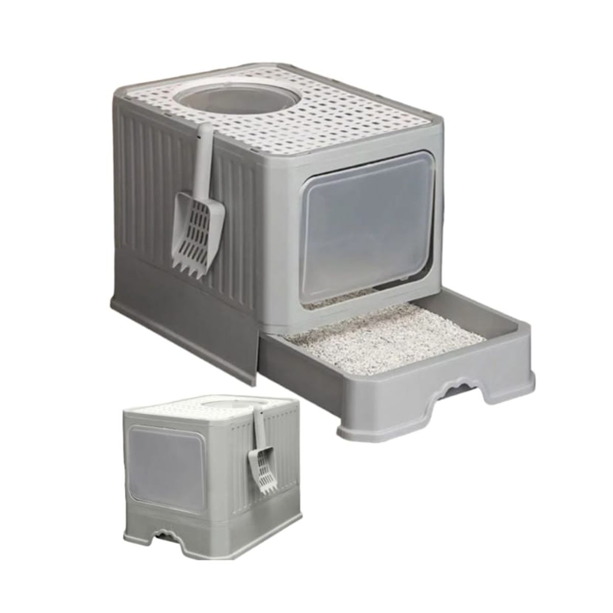 GENERICO - Arenero Para Gatos Baño Caja Sanitaria Gris