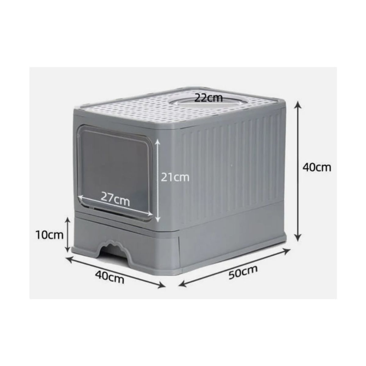 GENERICO - Arenero Para Gatos Baño Caja Sanitaria Gris