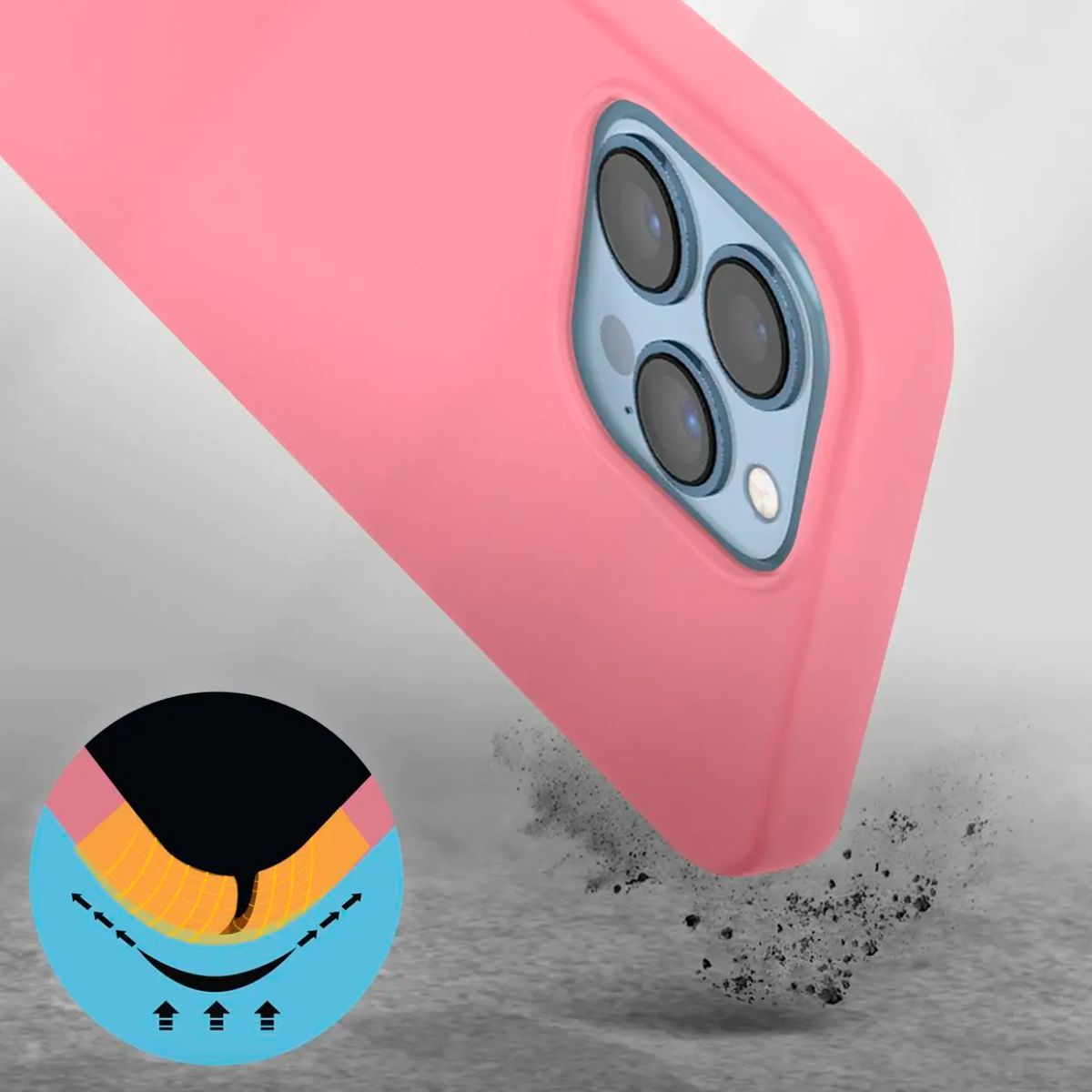 JOIGO - Carcasa Para iPhone 15 Pro Max Goma Rosado
