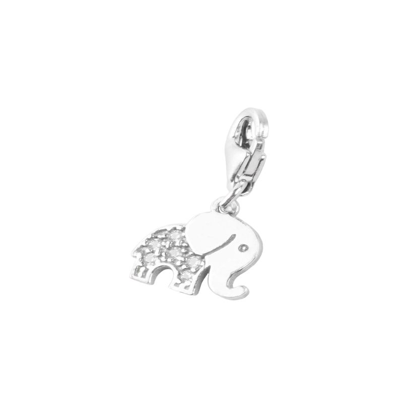 JB JOYAS BARON - Colgante de Plata Esterlina 925 Elefante Circonita