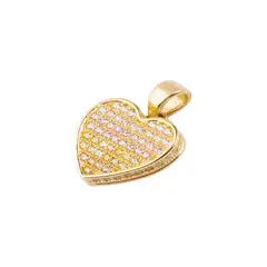JB JOYAS BARON - Colgante de Oro 18kt Corazón circones alto