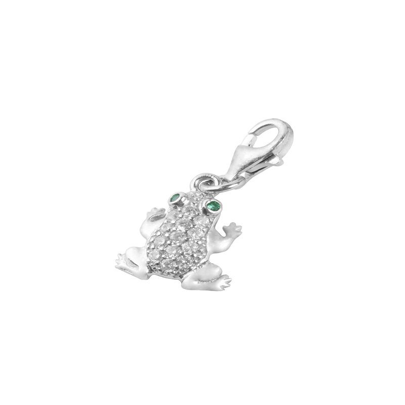 JB JOYAS BARON - Colgante de Plata Esterlina 925 Rana Circonita