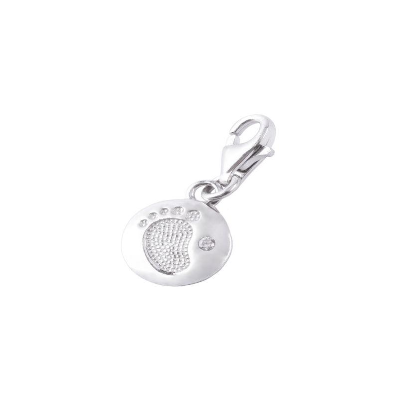 JB JOYAS BARON - Colgante de Plata Esterlina 925 Huella Circonita
