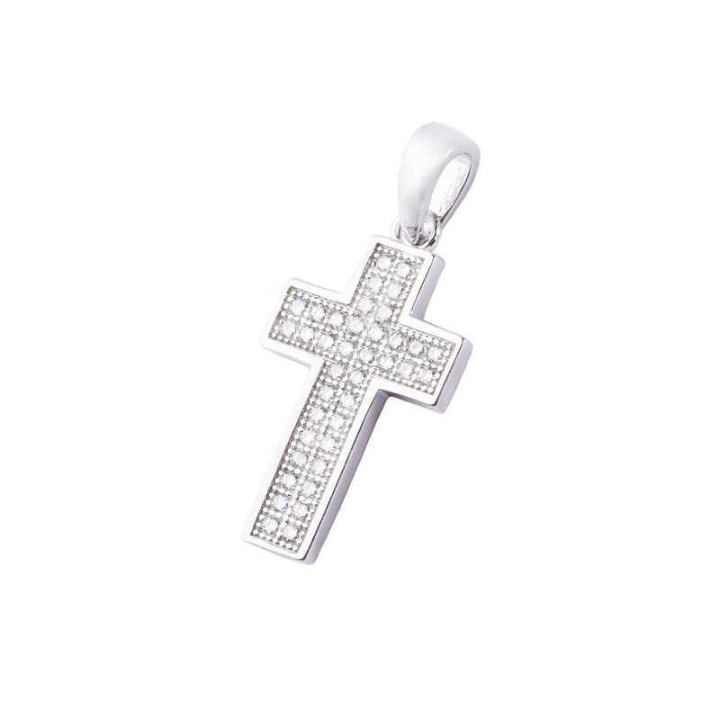 JB JOYAS BARON - Colgante de Plata Esterlina 925 Cruz Circon