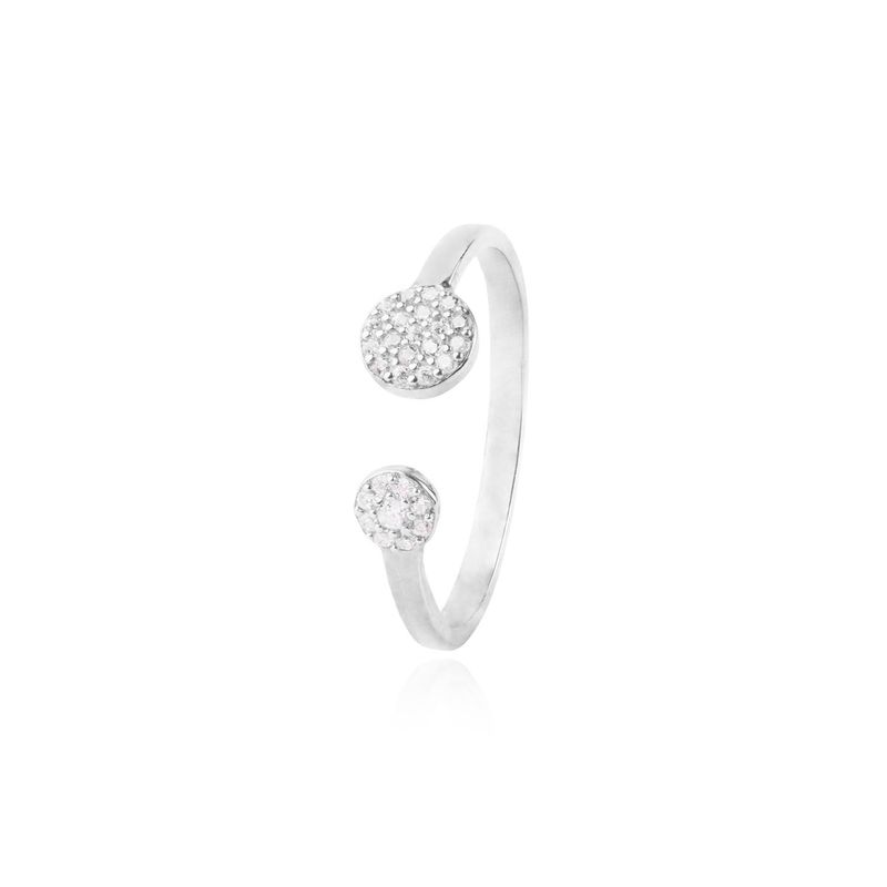 JB JOYAS BARON - Anillo de Plata Esterlina 925 Doble Círculo Circonita