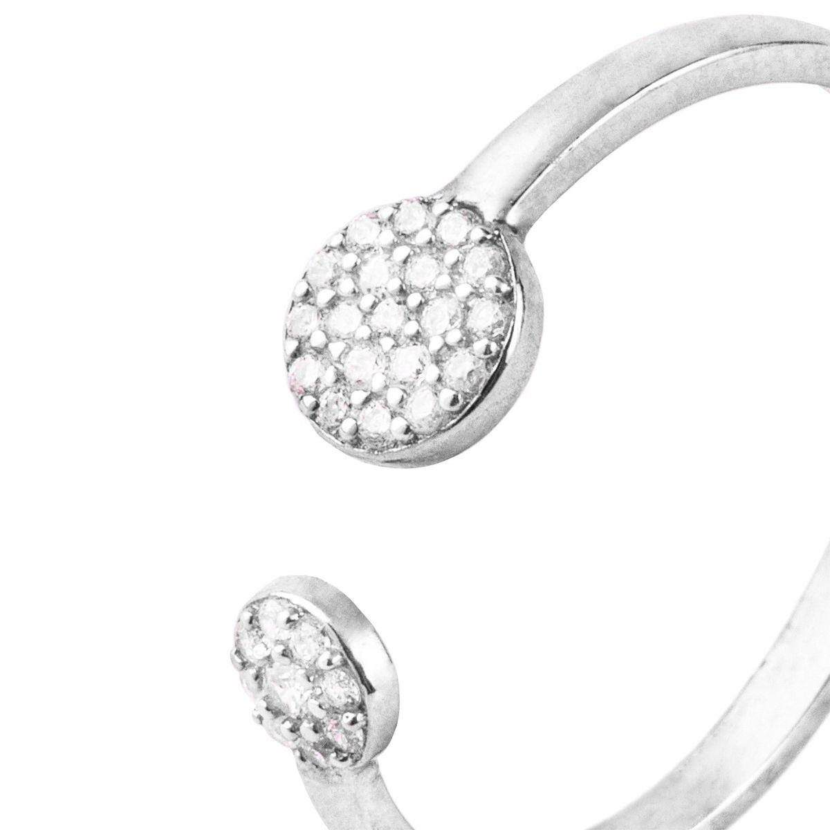 JB JOYAS BARON - Anillo de Plata Esterlina 925 Doble Círculo Circonita