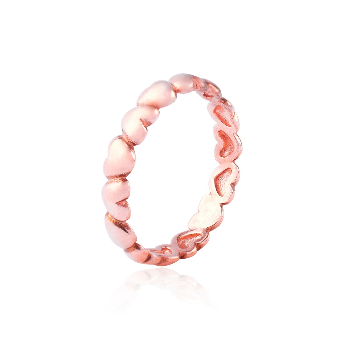 JB JOYAS BARON - Anillo de Plata Esterlina 925 Corazones Rose