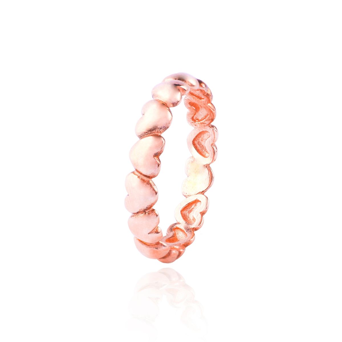 JB JOYAS BARON - Anillo de Plata Esterlina 925 Corazones Rose