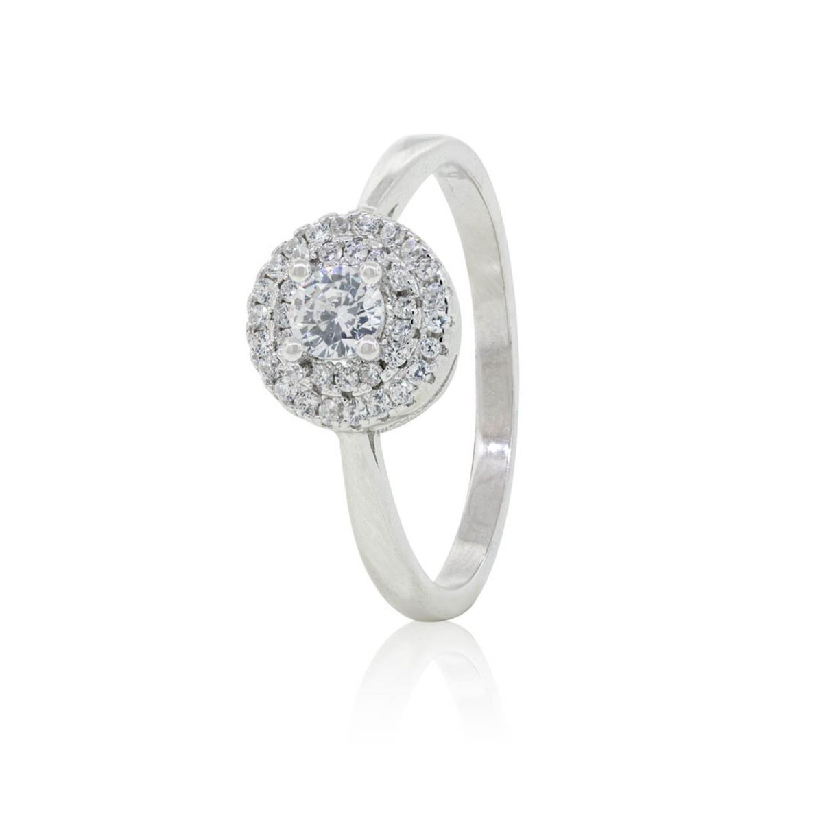 JB JOYAS BARON - Anillo de Plata Esterlina 925 Doble Riel Circon