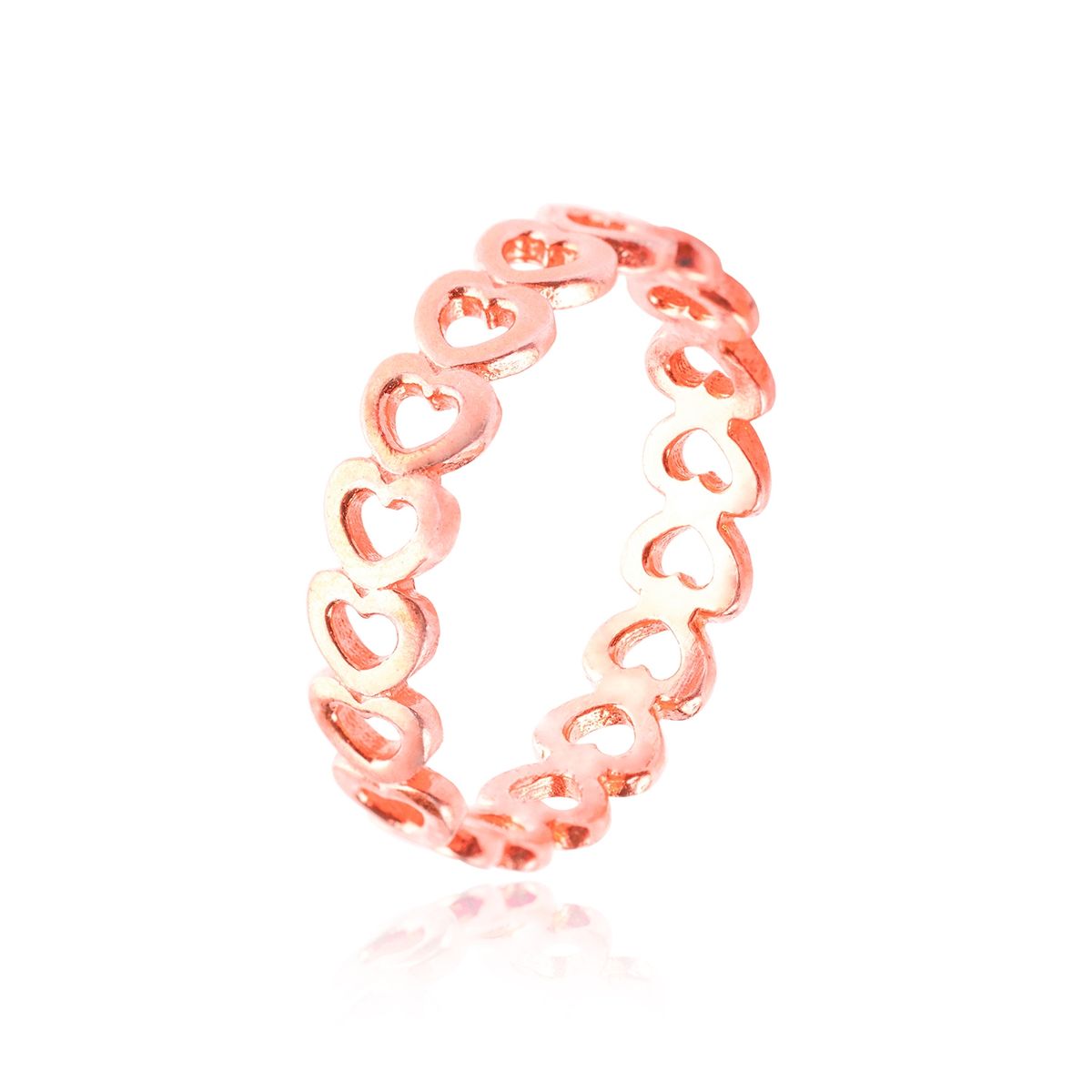 JB JOYAS BARON - Anillo de Plata Esterlina 925 Corazones de Rose 37