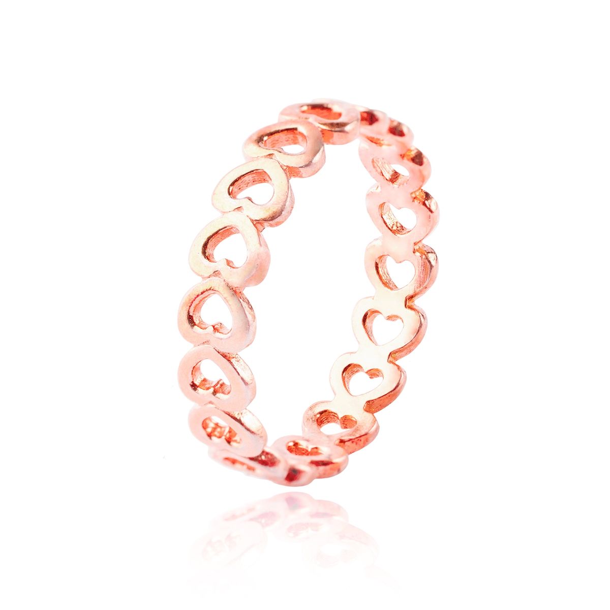 JB JOYAS BARON - Anillo de Plata Esterlina 925 Corazones de Rose 37