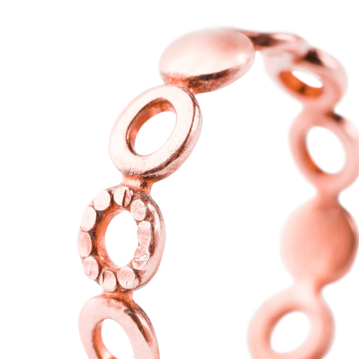 JB JOYAS BARON - Anillo de Plata Esterlina 925 Circulos Rose 41 Revestido en Oro 18kt