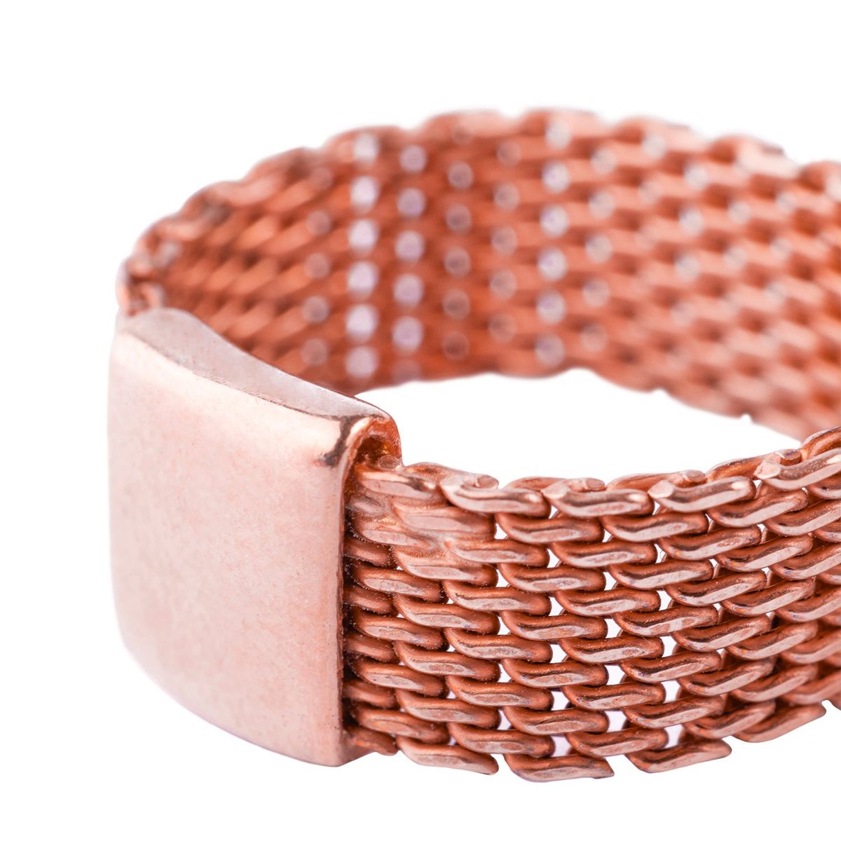 JB JOYAS BARON - Anillo de Plata Esterlina 925 Placa Rose Revestido Oro 18kt