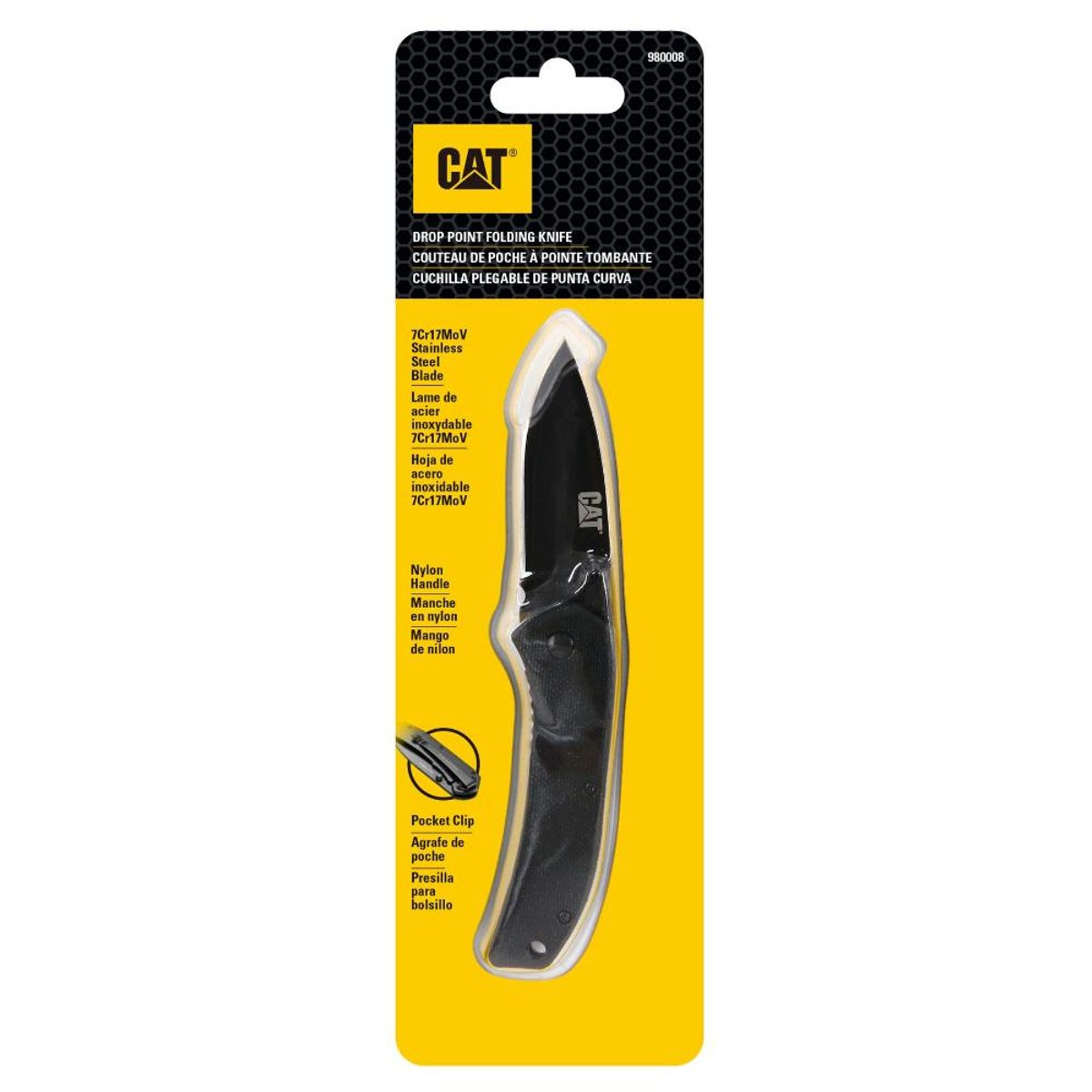 CAT - CUCHILLO NAVAJA PLEGABLE CAT 980008 PUNTA CURVA CAT