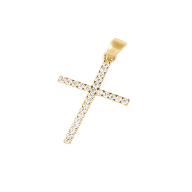JB JOYAS BARON - Colgante de Oro 18kt Cruz Circonita