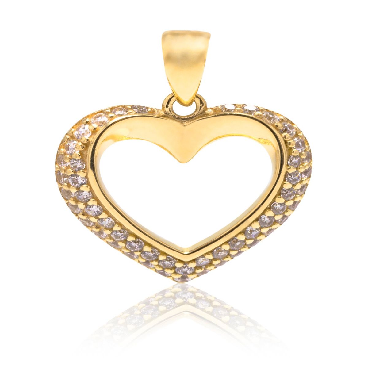JB JOYAS BARON - Colgante de Oro 18kt Corazon Riel Circon