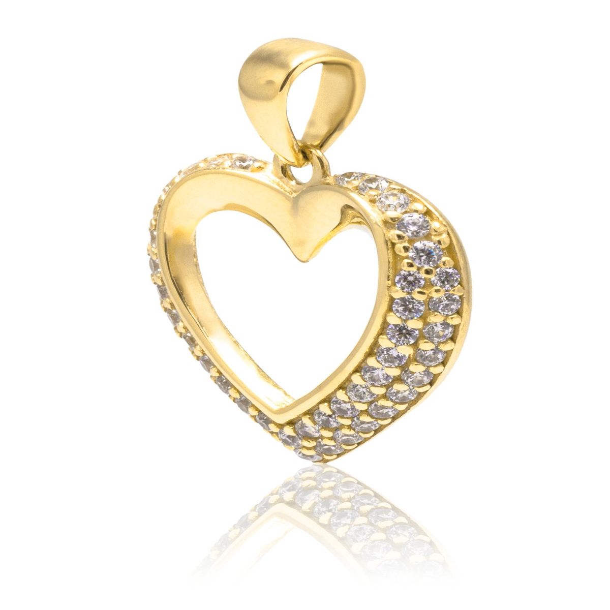 JB JOYAS BARON - Colgante de Oro 18kt Corazon Riel Circon