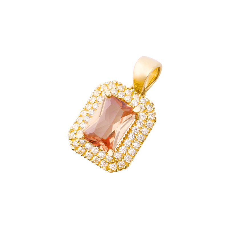 JB JOYAS BARON - Colgante de Oro 18kt Topacio con Circones