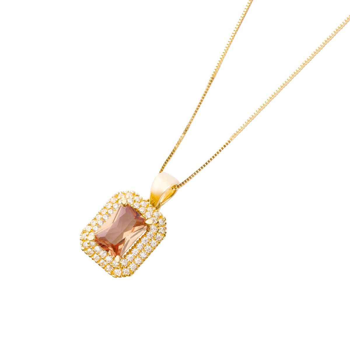 JB JOYAS BARON - Colgante de Oro 18kt Topacio con Circones