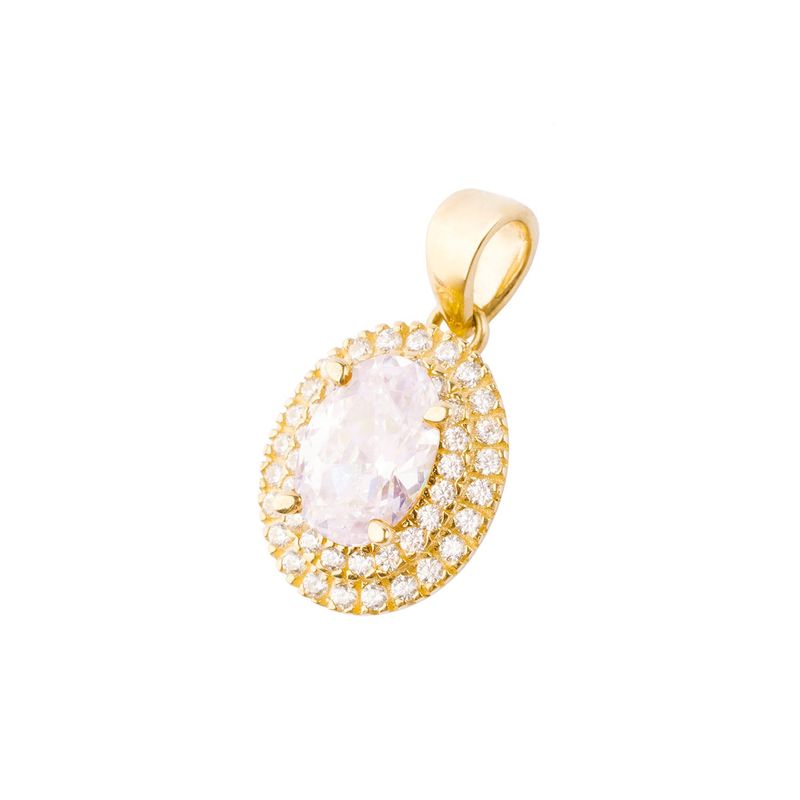 JB JOYAS BARON - Colgante de Oro 18kt Ovalado Doble Riel