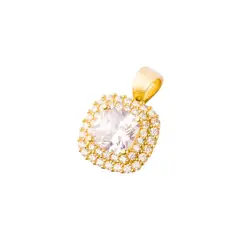 JB JOYAS BARON - Colgante de Oro 18kt Cuadrado Circon