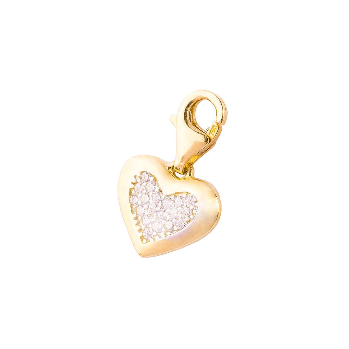 JB JOYAS BARON - Pendiente de Oro 18kt Corazon Circon